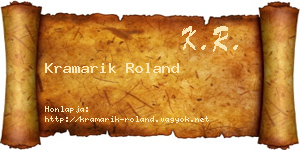 Kramarik Roland névjegykártya